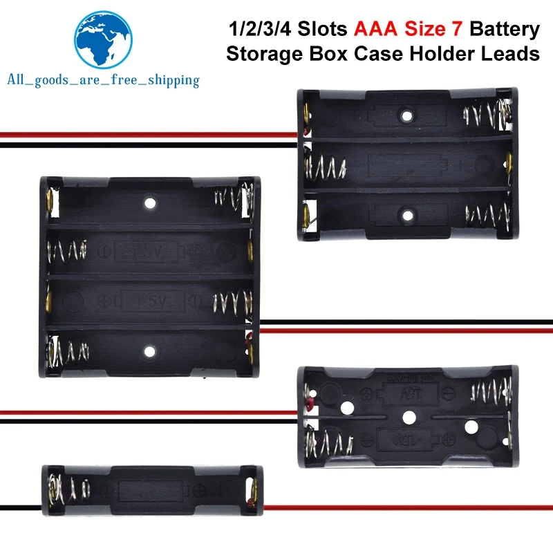 1/3PCS AAA Size 7 Battery Storage Box Case Holder Leads With 1 2 3 4 Slots Container Bag DIY Standard Batteries Charging image 5