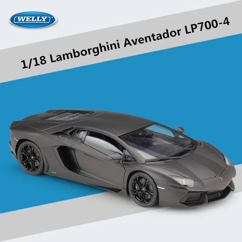 Welly Lamborghini Murcielago Coupé Jaune 2001-2010 – Miniature Métal 1/34-1/39, Portes Ouvrantes, 11 Cm – Modèle Sous Licence