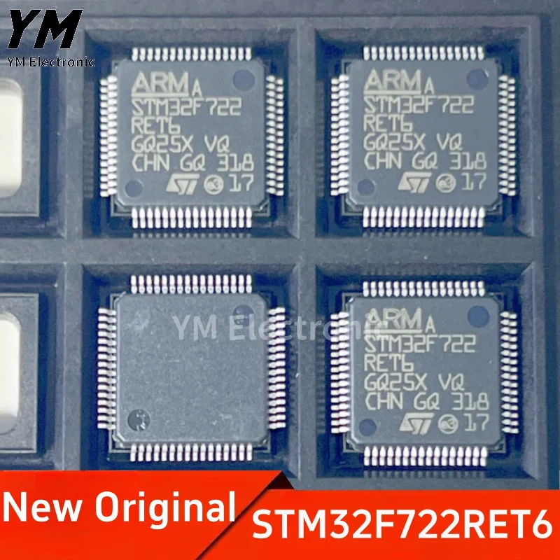 New Original STM32F722RET6 LQFP-64 ARM Cortex-M7 32-bit Microcontroller MCU