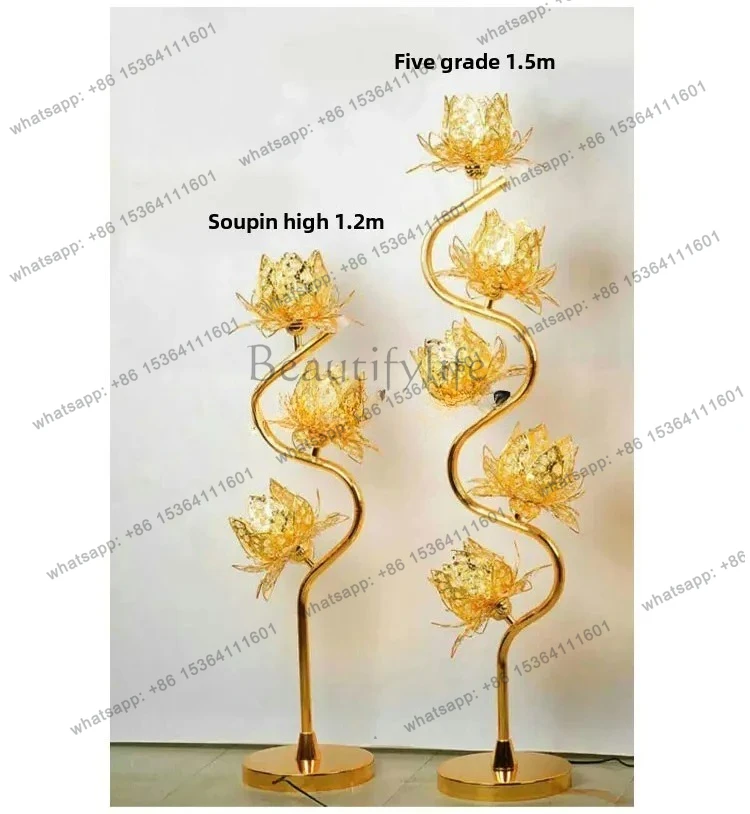 3.5.Seven-grade golden lotus decoration floor-to-ceiling luminous decoration