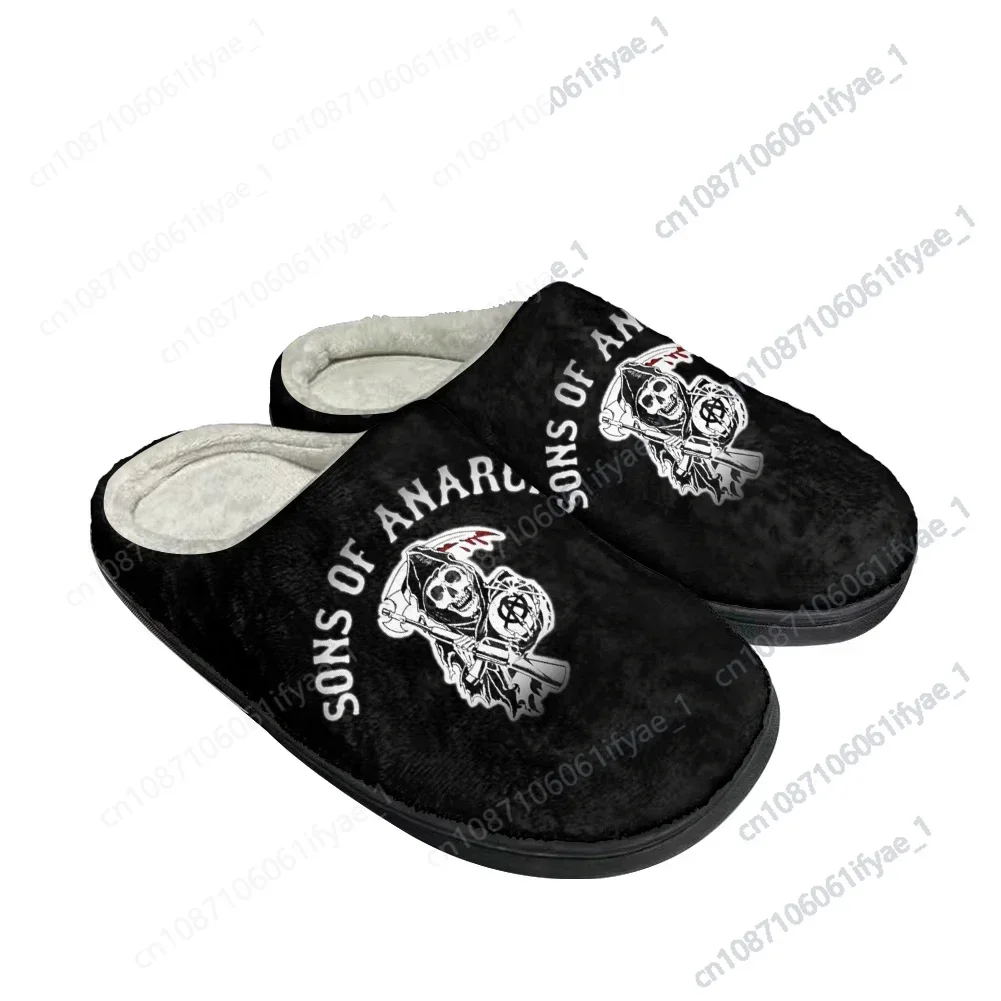 Hot Sons of Anarchy-Zapatillas de algodón personalizadas para hombre y mujer, sandalias de felpa, zapatos informales para mantener el calor, zapatillas térmicas cómodas