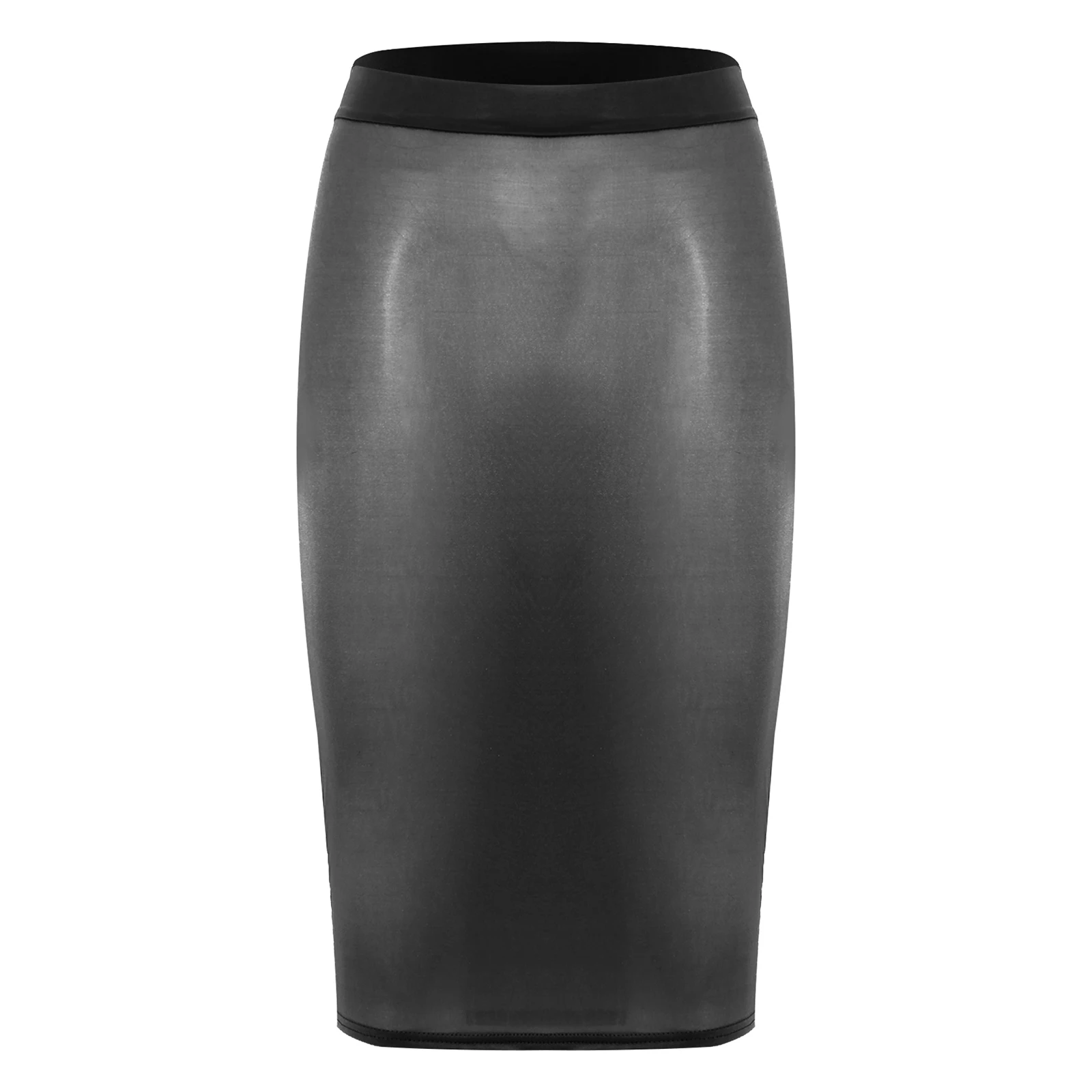 Womens See Through Stretch Bodycon Skirt High Waist Ultra-thin Pencil Skirt Midi Skirt Lingerie Nightwear for Dating Anniversary - Image 3
