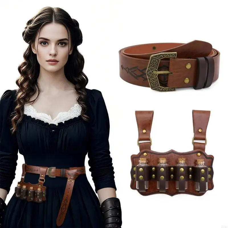 72XE PU Leather Strap With Alchemist Vial Practical Roleplaying Gear Collection