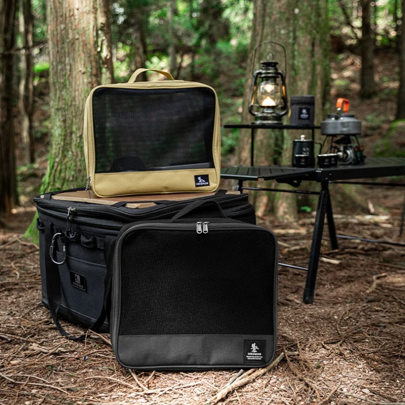 حقيبة تخزين للتخييم في الهواء الطلق، حقيبة داخلية ذات سعة كبيرة، تخزين للسفر وحقيبة متنوعة لتخزين أدوات المائدة وأدوات الزينة #5
