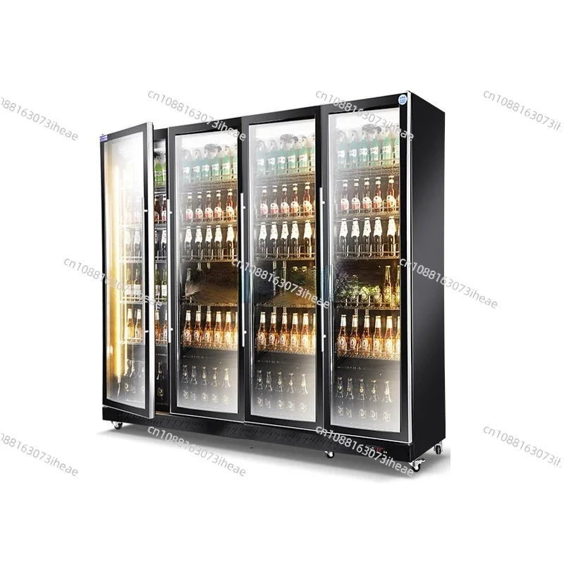 MUXUE commercial 4 glass door beer refrigerator visi cooler refrigerated display case fridge storage refrigerator