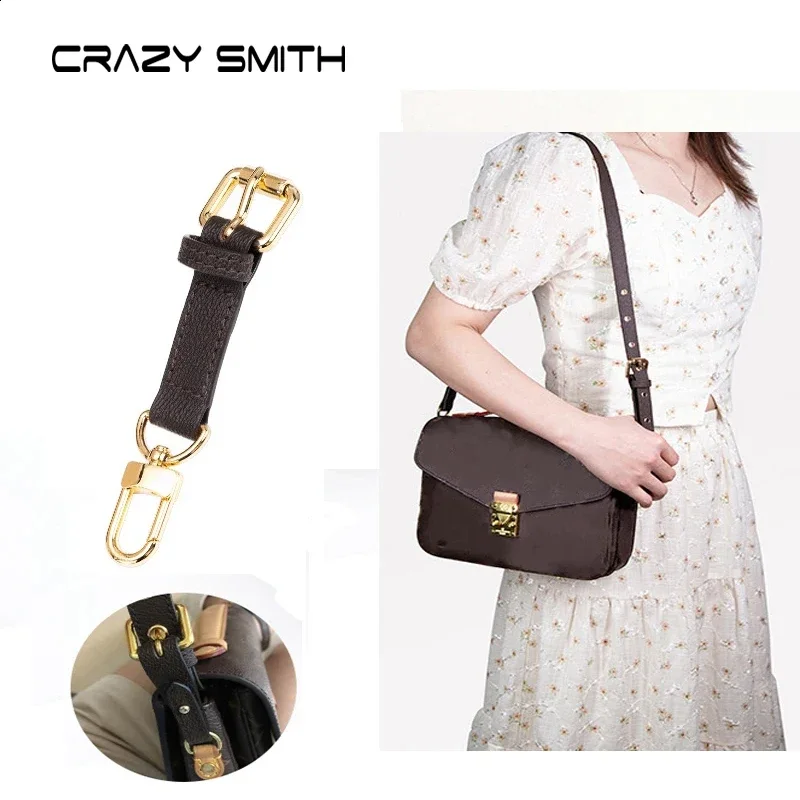 CRAZYSMITH Bag Strap Shortening Adjustment Buckle for LV Metis Bags Genuine Leather Modification Shorten Strap Bag Accessories