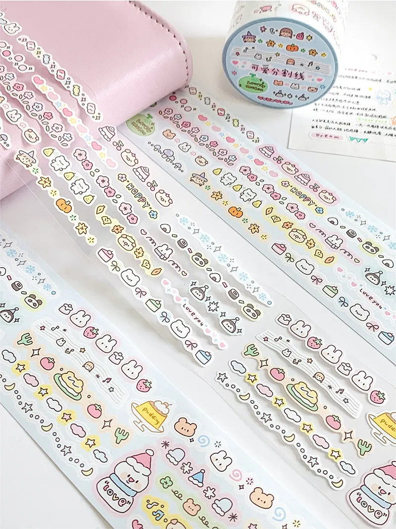 Sticker Dividing Line Simple Sticker, Zhuo Mini Small Frame, Korean Handbook Tape Broken Sticker