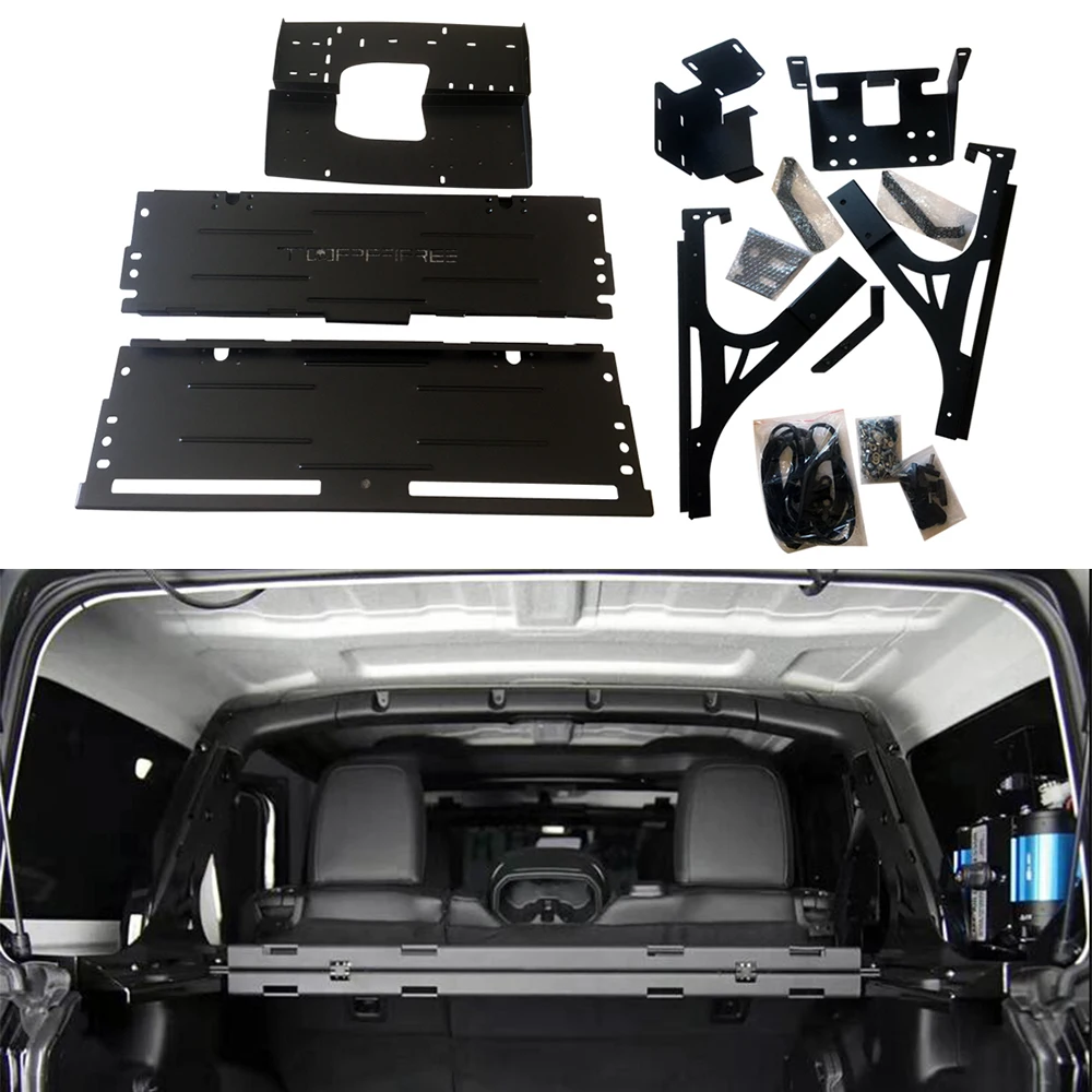 

Black Aluminum Alloy Rear Trunk Foldable Storage Rack Tailgate Table Bracket for Jeep wrangler JL 2018+ JL1167