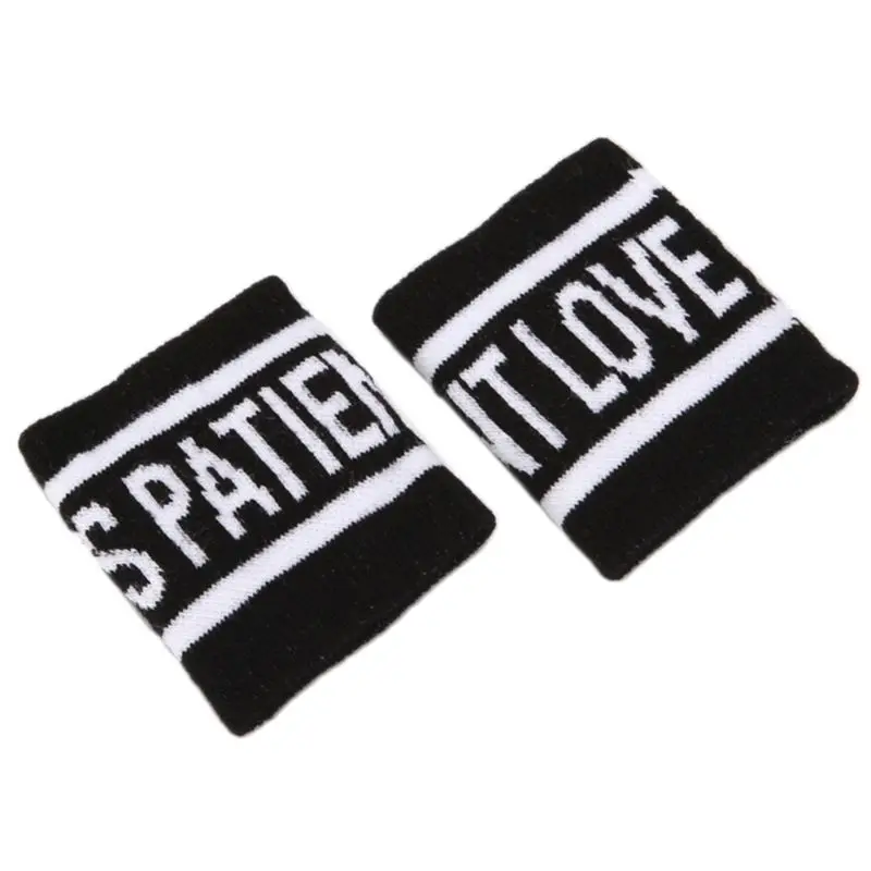 2Pcs/Pair Adult Kids Running Sports Wristband Sweatband Hip-Hop Letters Colored