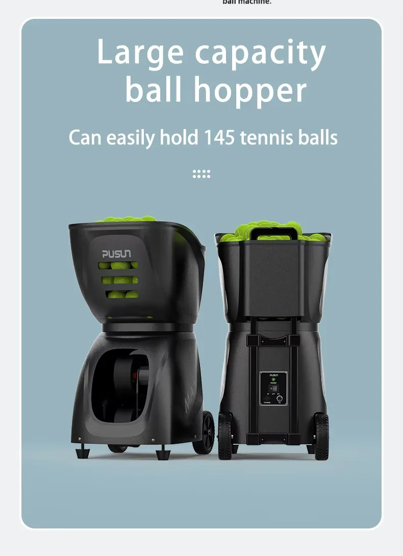 MYT SHAREWELL PUSUN PT-MAX C Intelligent Tennis Machine APP Control 150 Balls Capacity Big Battery 8H Standby Professional Train
