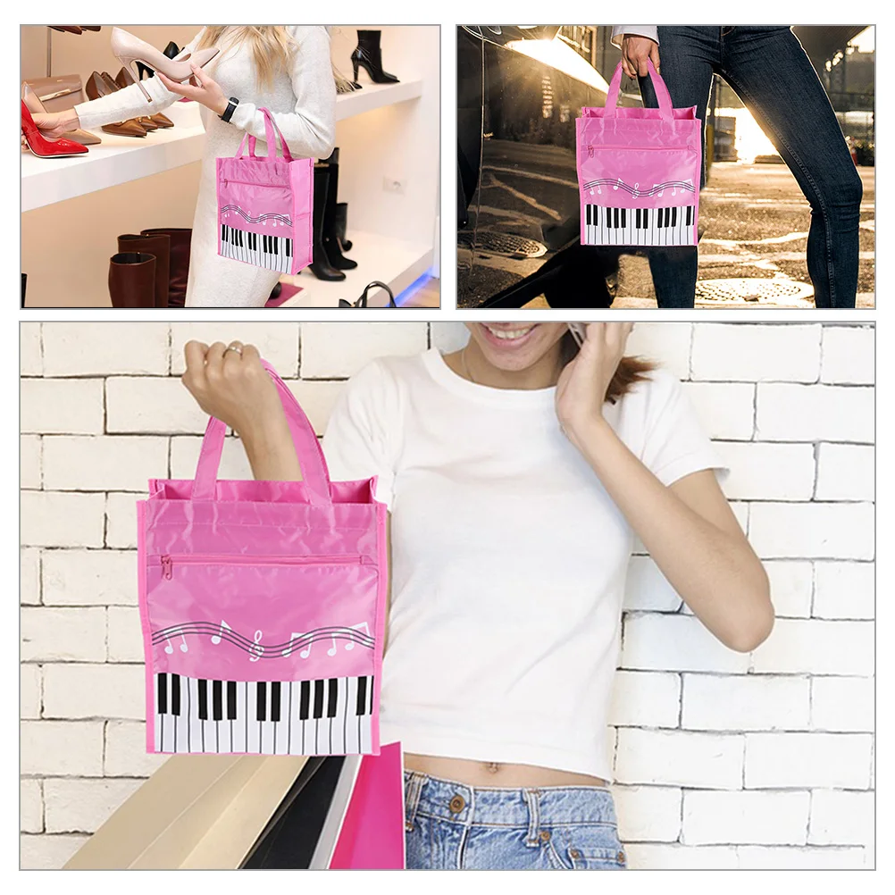 

2Pcs Music Bag Portable Piano Key Pattern Lightweight Storage Bag for Music Books Teacher Student Women