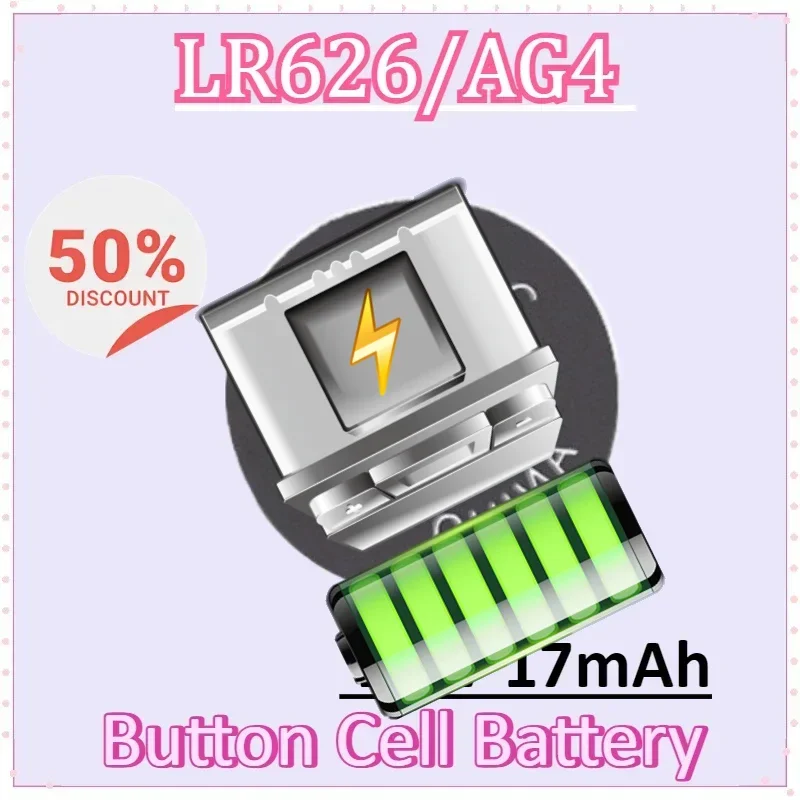 

High Quality AG4 LR626 17mAh for Alkaline Watch Battery 377 SR626 177 626A 377A CX66W for Toy Calculator Car Key Clock Button