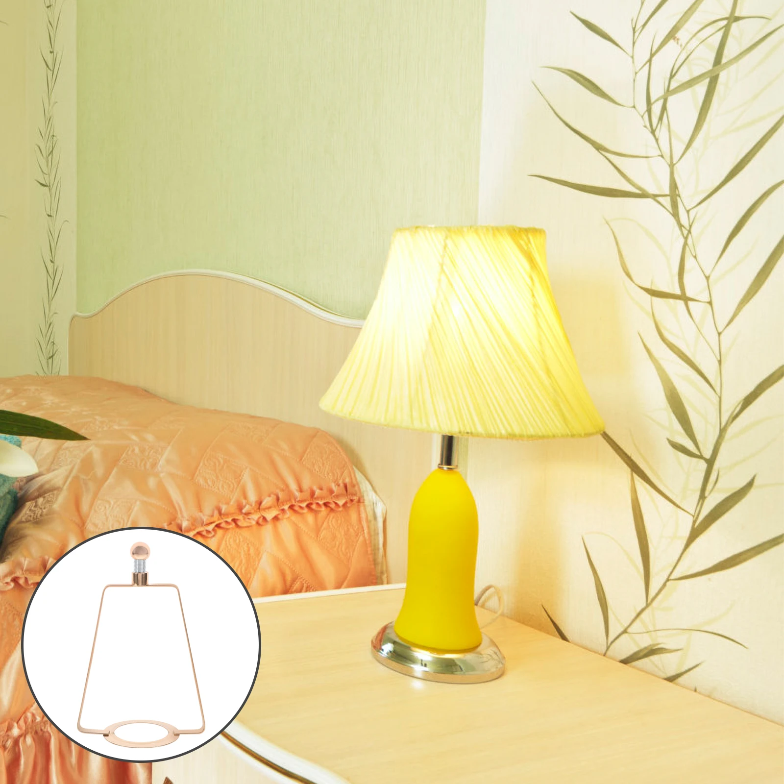 

Lamp Shade Bracket Iron Frame Lamp Repair Kit For Table Lamps for DIY Table Lamps Replacement Parts Accessories Golden Two Layer