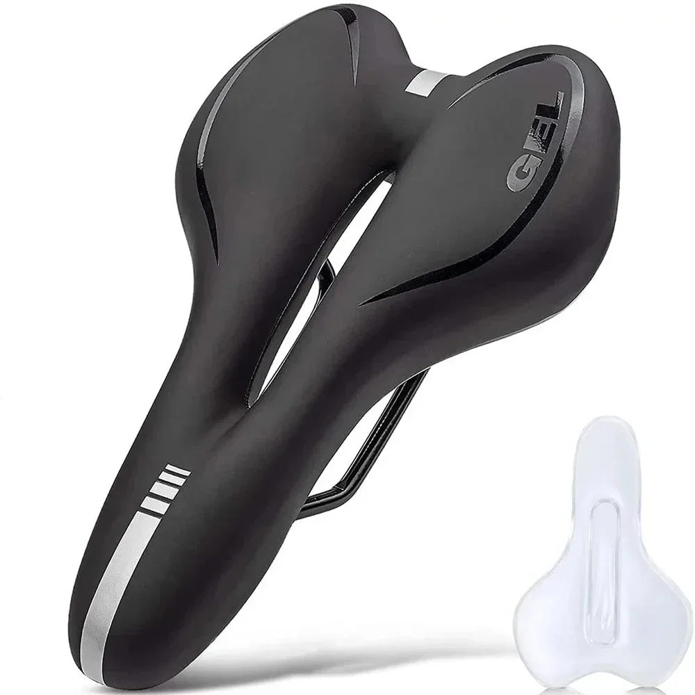 

Bike Saddle Silicone Cushion Cycling Seat PU Leather Surface Silica Filled Gel TimeTrial Comfortable Shockproof Bicycle Saddle