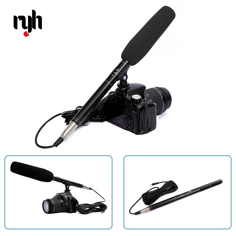 

2 in1 Phone Interview Shotgun Microphone Directional Camera Recording Video Mic for iPhone Samsung Nikon Canon DSLR DV Condenser