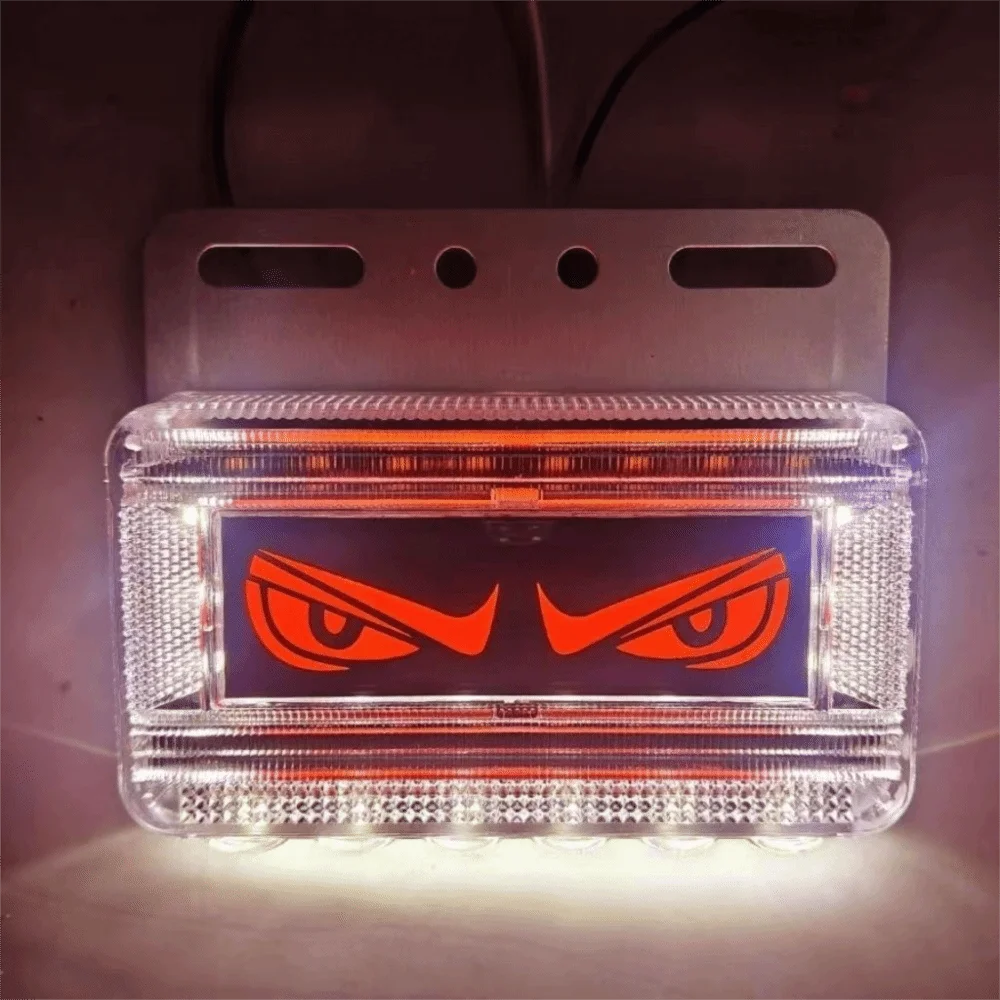 

Креативный светильник для грузовика «Глаз дьявола» 12-24 В, универсальный многорежимный задний фонарь для грузовика, стробоскопические огни, декор автомобиля