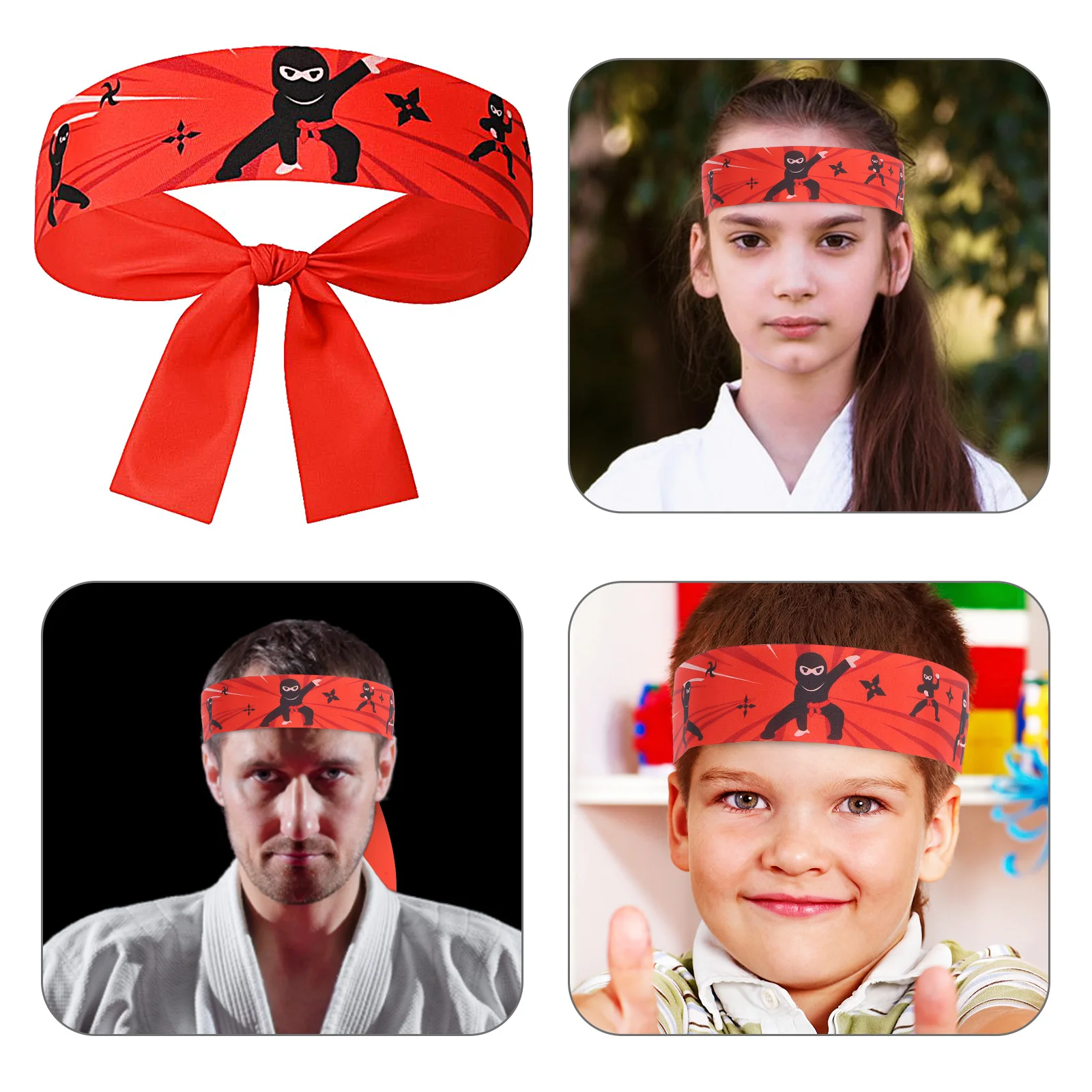 

2 PCS Kitchen Cooking Costume Party Headbands Chef Headwear Bandana for Sushi
