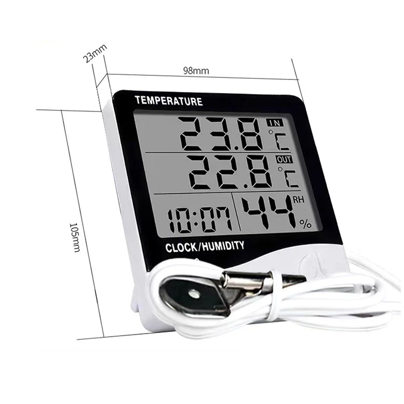 3.8'' Digital Temperature Humidity Monitor LED Screen High Precision for Home Indoor Fish Tank Refrigerator HTC-1 HTC-2