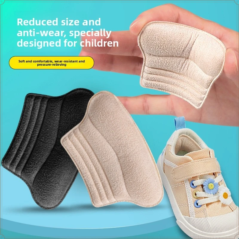 Children Heel Cushion Soft Inserts, Kids Anti-slip Grips Heel Liner, Size Reducer Pads Anti-blister Insert