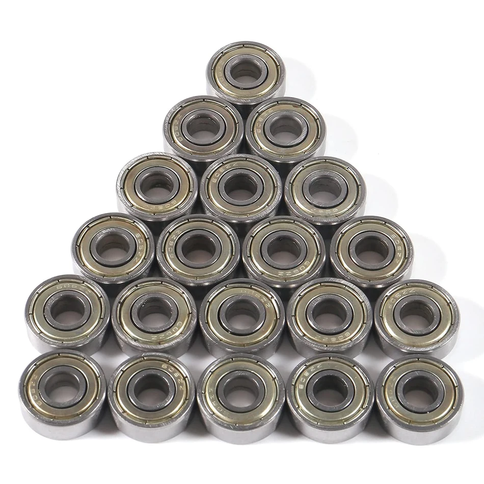 20 Pcs 606ZZ Ball Bearing Double Shielded 606-2Z 80016 6mm x 17mm x 6mm Dual Sided Deep Groove High Carbon Steel Z1 Bearings