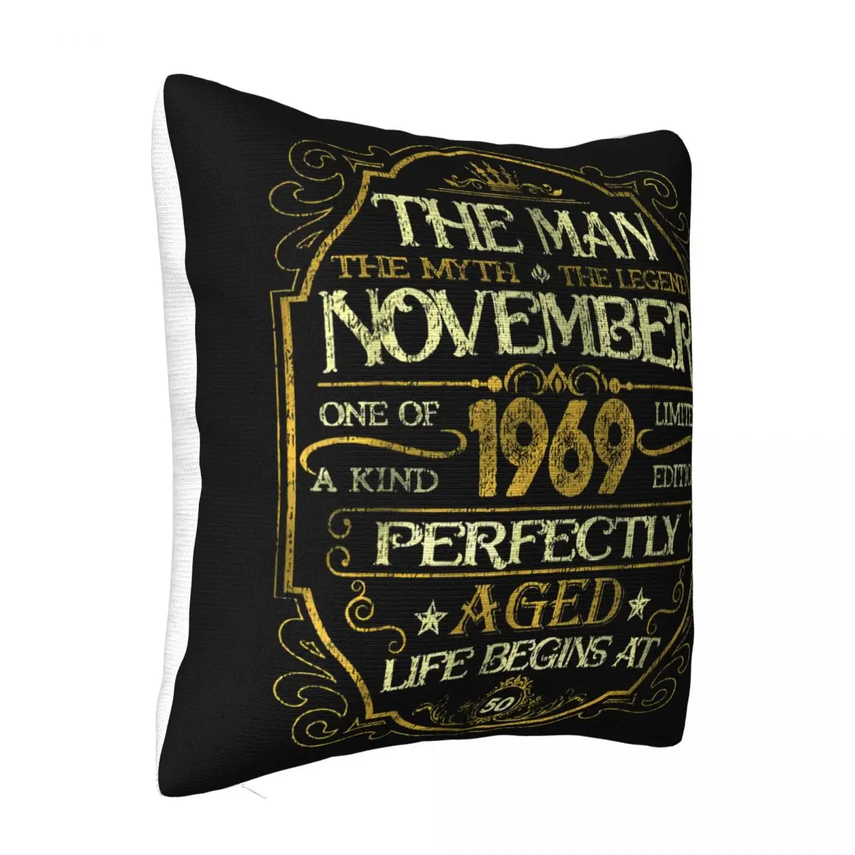 November 1969 Man Myth Legend 50 Yrs Old 50Th Birthday Gift Vintage Western Style Promotion Slogan Pillow Case