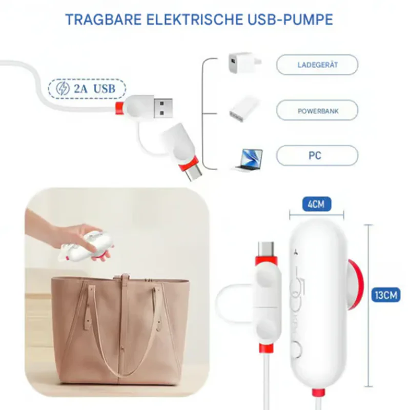 6-12 عبوة من أكياس ضغط الفراغ الكهربائية USB توفر مساحة السفر الخفيفة مضخة طاقة ضغط الفراغ مع حقيبة سفر خفيفة الوزن