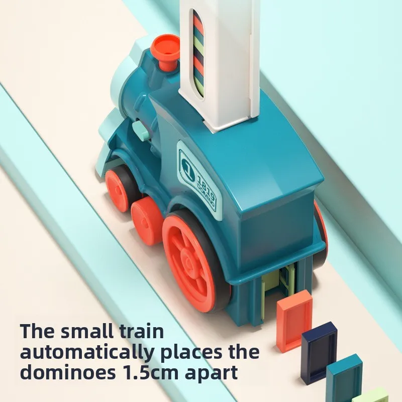 Tren de dominó para niños, coche eléctrico automático, juego de dominó colorido, juguetes educativos, bloques, regalo para niños y niñas