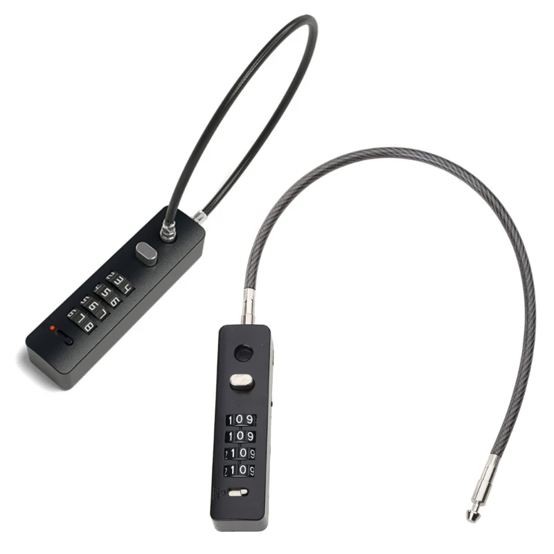 Portable Motorcycle Helmet Lock & Cable 4 Digit Bike Combination Lock Travel Padlock Mini Lock Universal Drosphip