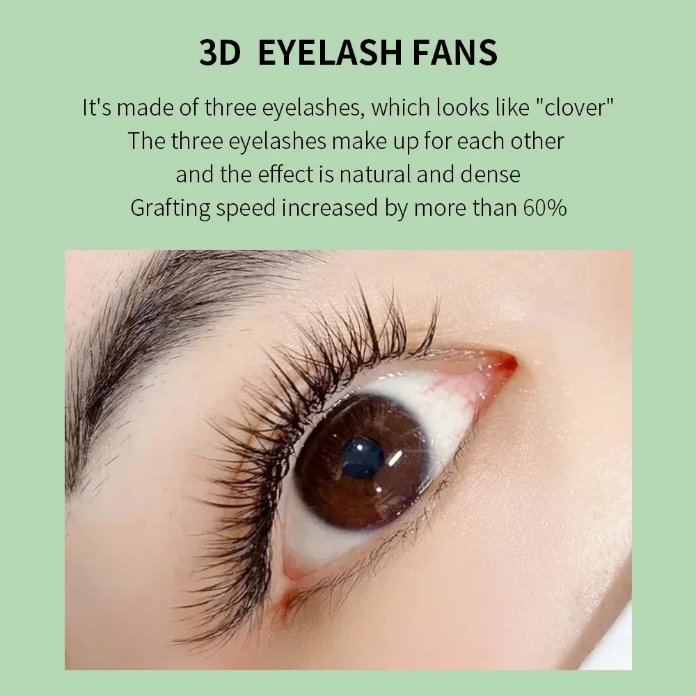 GLAMLASH-속눈썹 연장 W 모양 3D 3 코어 프리메이드 볼륨 팬, W 스타일 속눈썹 인조 밍크 부드럽고 쉬운 패닝 자연 속눈썹