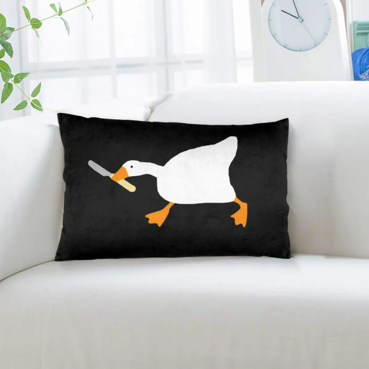 Goose With Knife - Peace Was Never An Option Rectangle Pillowcase Cushion Cover Decorative Bedroom Bed Home Comfort Throw Pillow