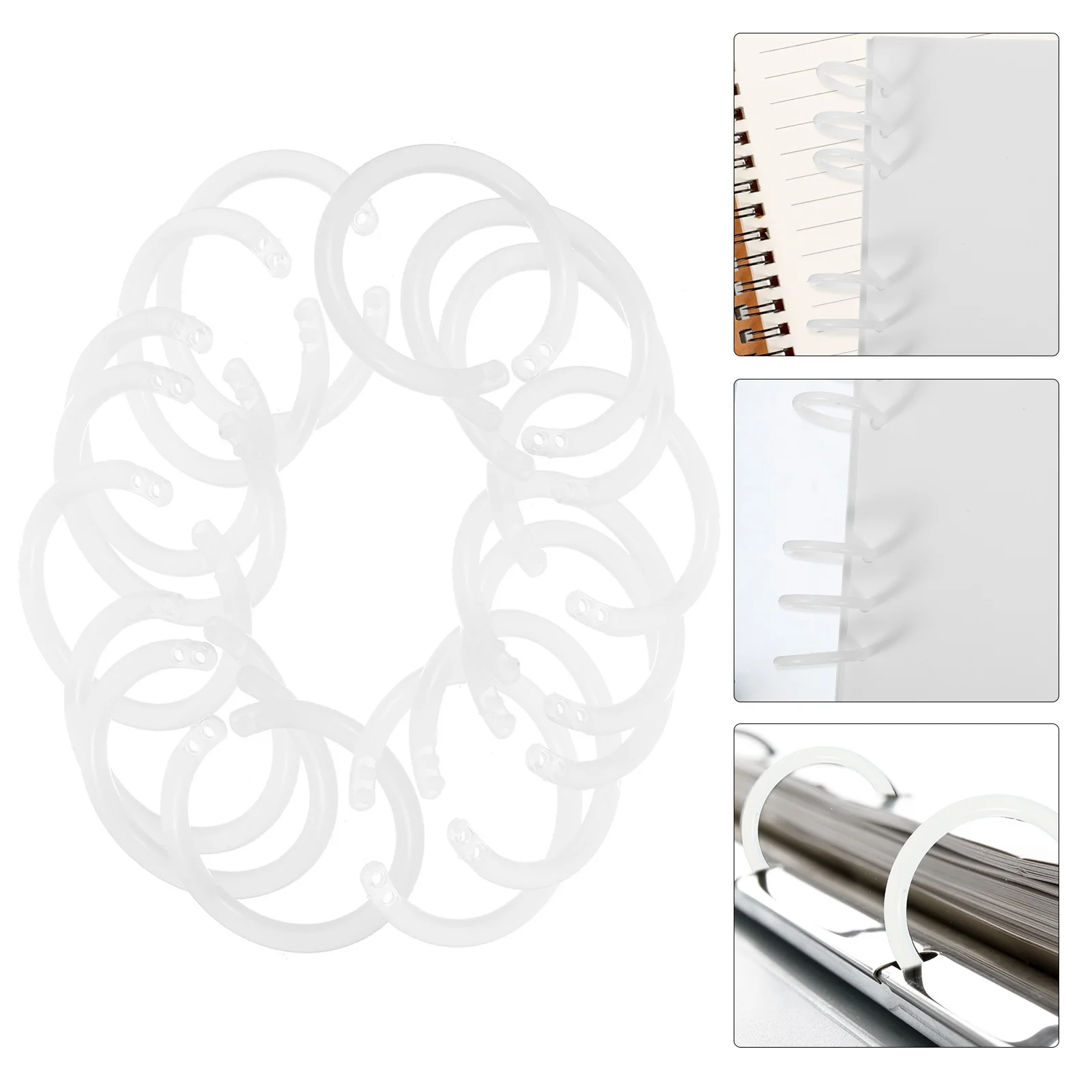 

4 Boxes Binder Rings Plastic Book Rings Small Loose Leaf Ring Clips for DIY Scrapbook Flashcards Calendar Office