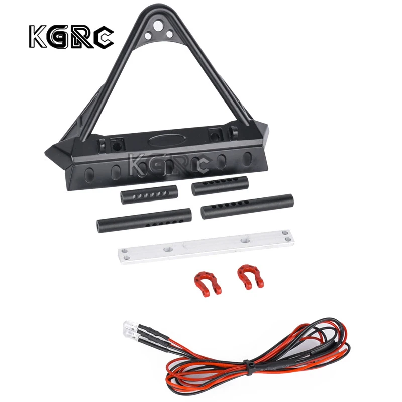 Metal Front Bumper with Lights for 1/10 RC Crawler Axial SCX10 90046 SCX10 III AXI03007 AXI03003 TRX-4 Upgrade