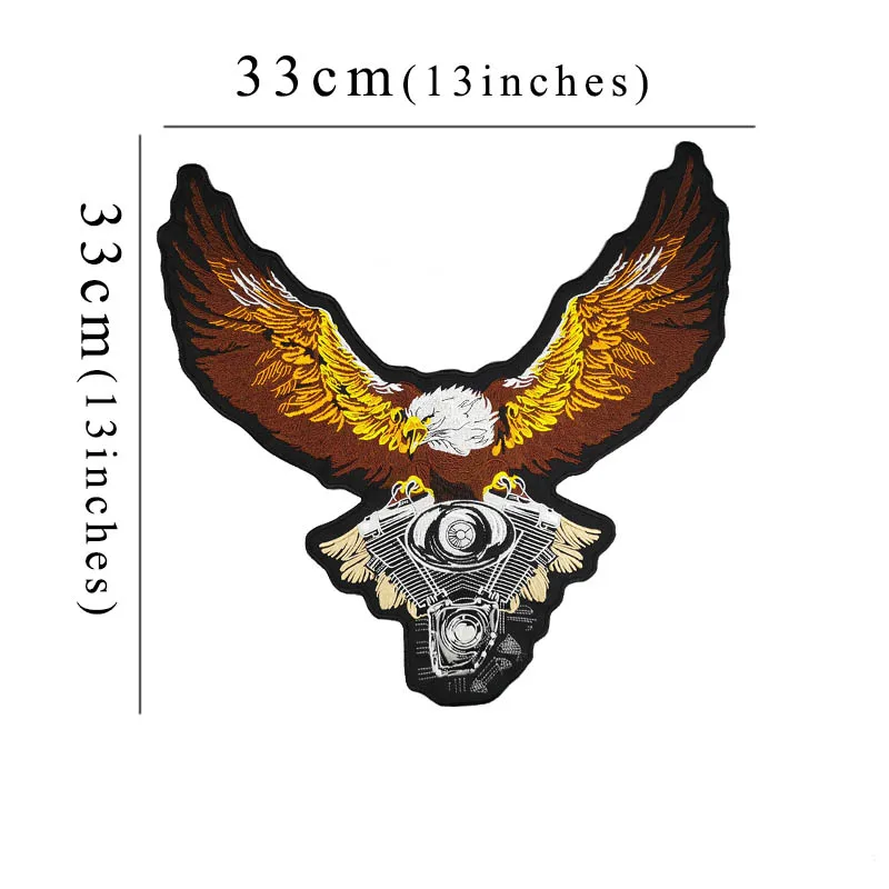 Aniamal classic large  Embroidery Patches engine eagle  America  for Jacket Back vest  Biker Punk accessories sew on or iron on