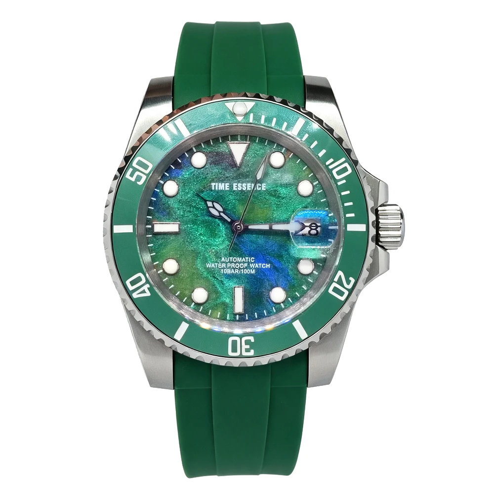man's watch New product launch Green carbon fiber dial automatic 316 case waterproof calendar, 40mm size
