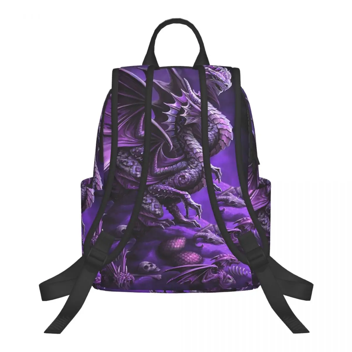 Fantasy Little Purple Fly Dragon Student Backpack School Bag Hiking Travel Daypack for Men Women Bookbag Shoulder Bags