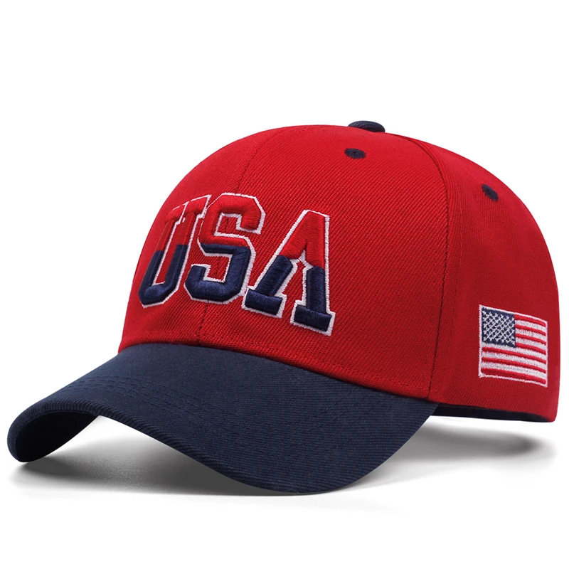2025 New USA Side American Flag Men's Street Hip Hop Hat Baseball Hat Fashion Women's Outdoor Sports Sunshade Hat Decorative Hat