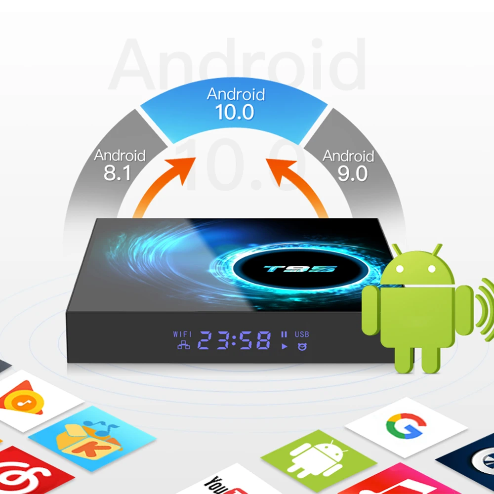 T95 Tv Box Android 10.0 Allwinner H616 2G/4G Ram 16G 32G 64G 4K Quad Core Bt 2.4G 5G Wifi Hdr 6K Video Media Player Set Top Box