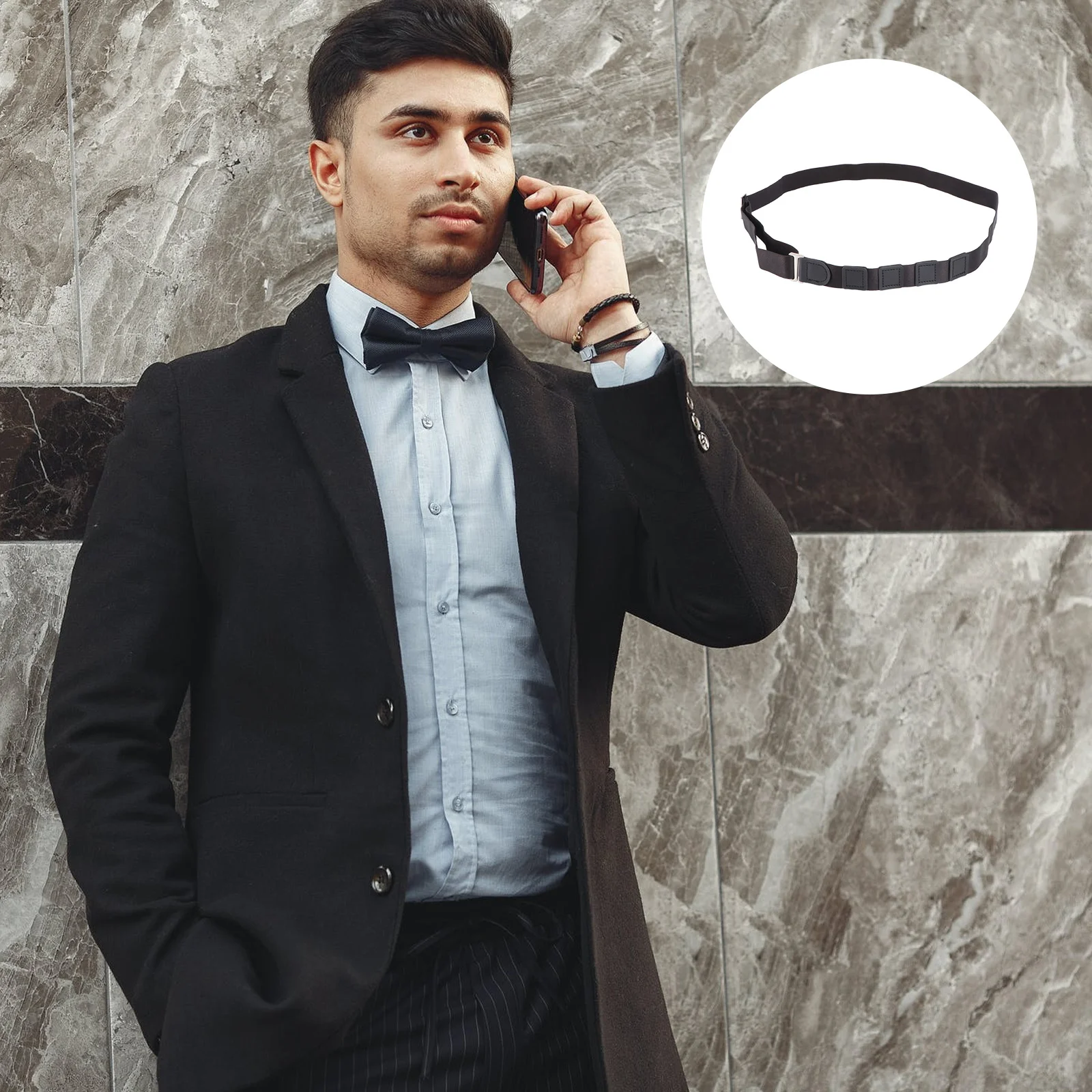 Cinturón de camisa de 2,5 cm, cinturón elástico duradero para ropa interior con cierre de camisa para hombres y mujeres, fijación antideslizante antiarrugas