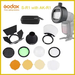 In Stock Godox S-R1 with AK-R1 Flash Speedlight Adapter Barn Door, Snoot, Color Filter, Reflector, Honeycomb, Diffuser Ball Kits