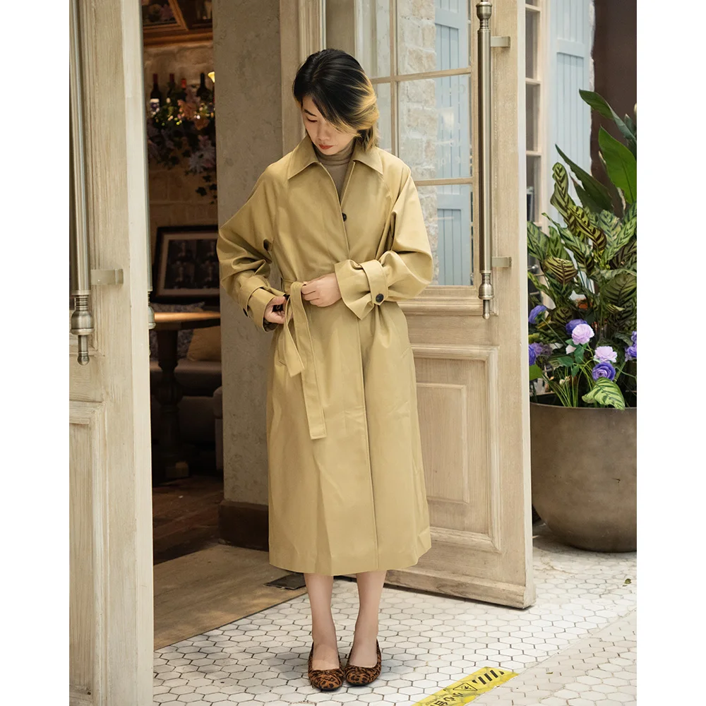 

mat Flng Peaco ort Coat Autumn Winter Loose Slimming Commuter Sle Windbreaker Briti Straight Tube Cotton Dr