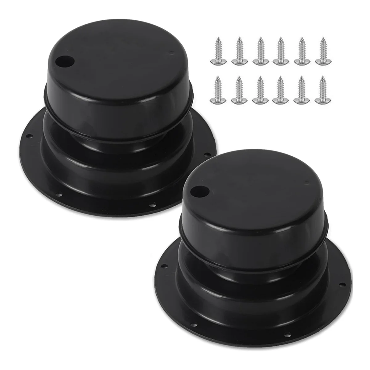 2Pack RV Roof Vent Cover Kits and Screws Vent Cap for RV Trailer Roof Vent Cover Replacement RV Plumbing Vent Caps Black