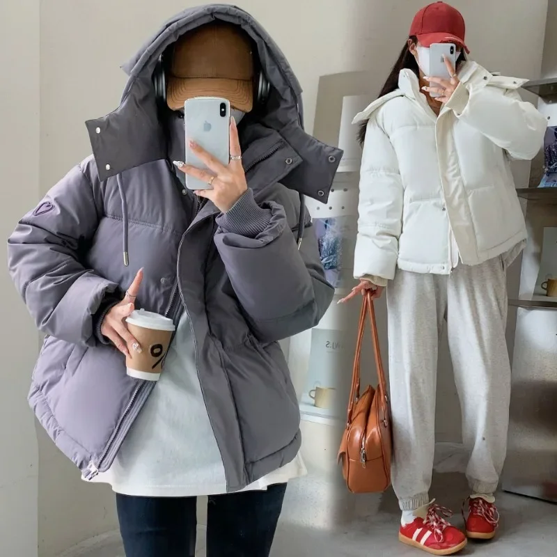2024 New Winter Women's Down Cotton Jacket Fashion Korean Edition Loose Breadms Casual Internet Celebrity Thick Cotton Jacket