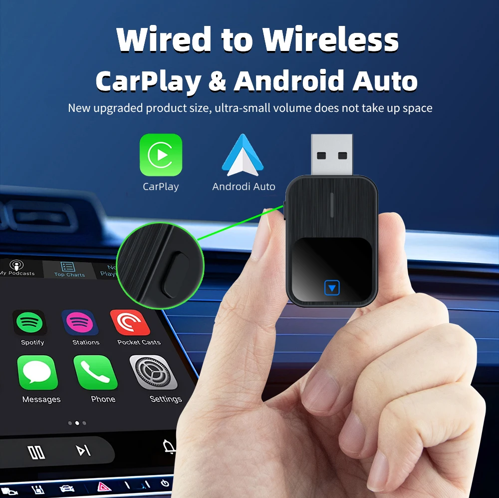 Wired to Wireless CarPlay Android Auto Dongle Car Wireless Adapter Smart Mini Box WiFi Fast Connect For Audi Toyota Mazda Nissan