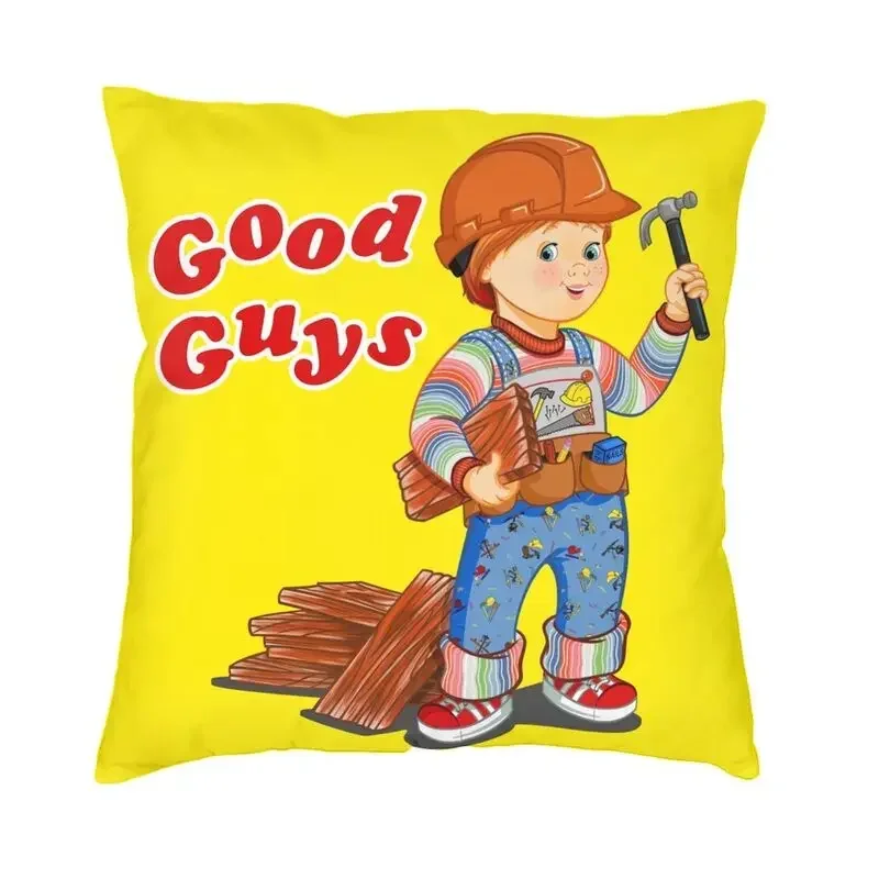 Good Guys Carpenter Cushion Cover Sofa Living Room Cartoon Child\'s Play Chucky Doll Square Pillow Cover 45x45cm