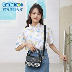 Doraemon-monederos y bolsos de mano de PU para mujer, bolso de mensajero de un hombro, bolsos cruzados para niñas, bolsos estampados, envío gratis