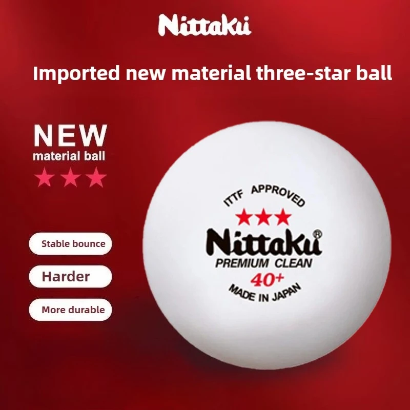 

Мячи для настольного тенниса Nittaku Clean 3-Star 40+ из ABS-материала, профессиональные, премиум-класса, для соревнований, 3/6 штук