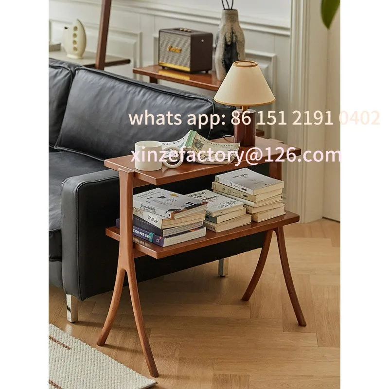 

Customizable small card home medieval double-layer edge few home living room sofa shelf bookshelf entrance home storage furnitur