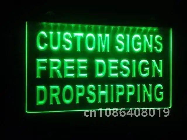 design your own Custom Dual Color Multi LED Neon Light Sign Bar open decor shop crafts led