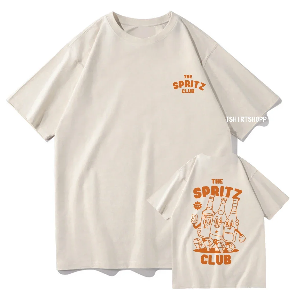 Aperol Spritz Club T Shirt Espresso Men/women Harajuku Vintage Graphic Tshirt Unisex High Quality Tops Retro Cotton Tee Shirts