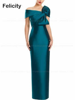 פשוט אם של שמלת הכלה 2024 נדן סאטן אחד-כתף סטין אחד מותאם אישית שמלות חתונה אורחת فستان حفلات الزفاف الزفاف